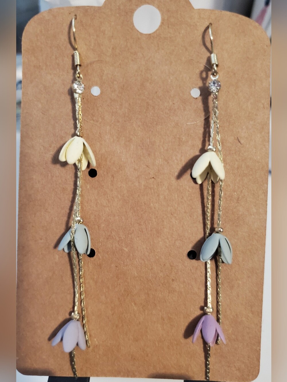 Delicate Multicolor Flower Drop Earrings